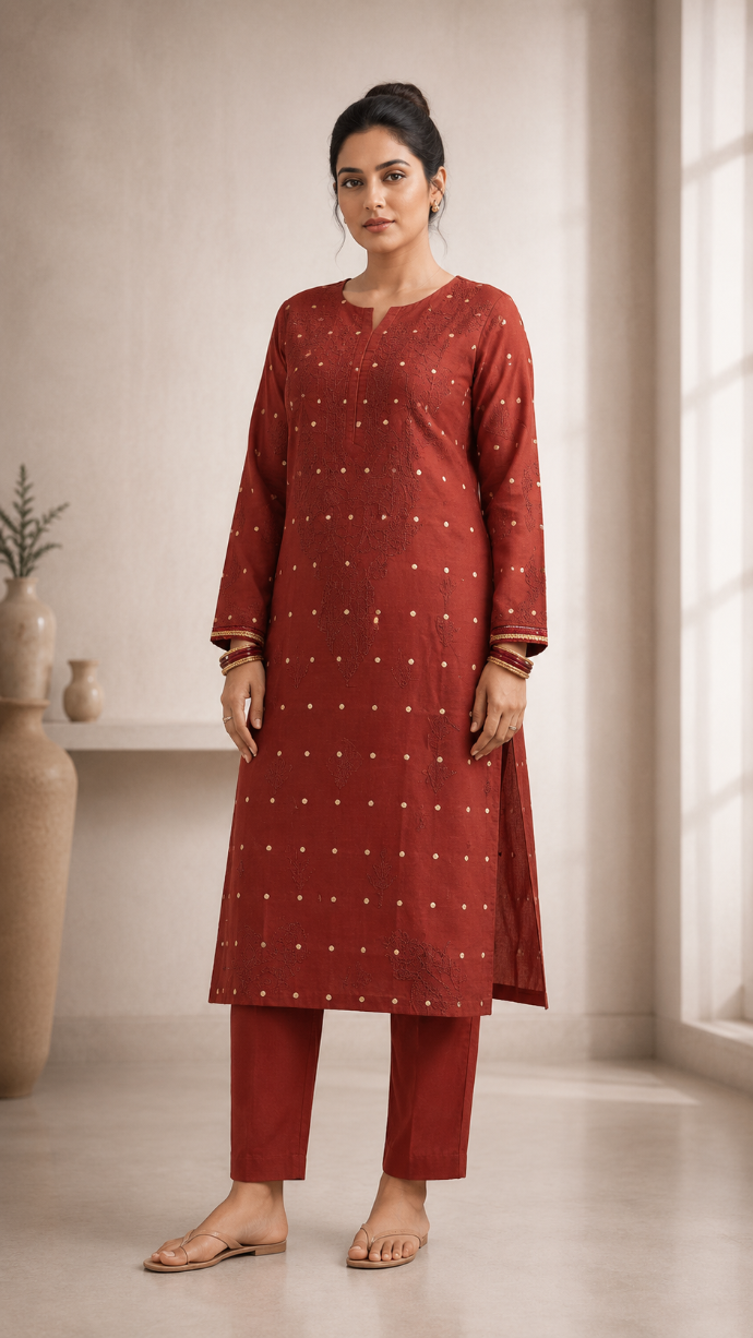 two-toned Chikankari kurti